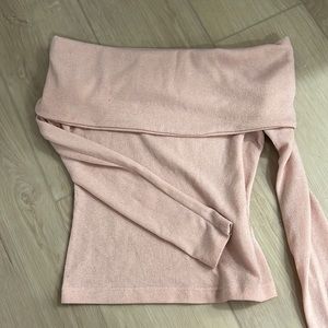 Baby pink off shoulder top